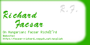 richard facsar business card